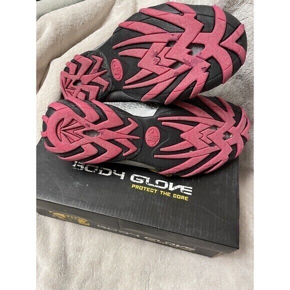 Body Glove Hybrid MTX‎ Black Pink Faux Leather Elastic Lace Women Sneakers Sz 10 - Picture 2 of 5